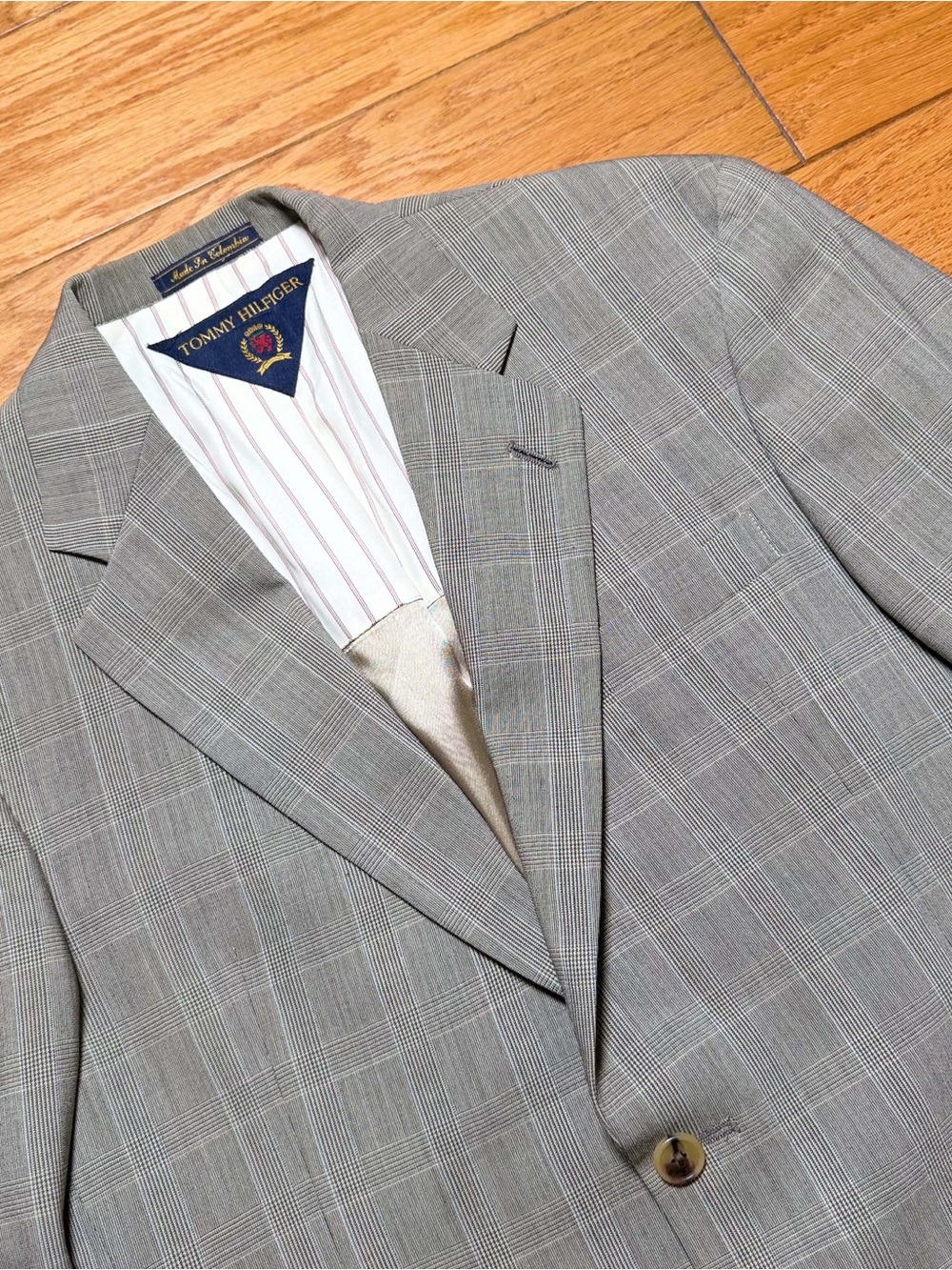 Tommy Hilfiger Beige Plaid Sport Coat